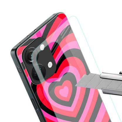y2k black pink hearts aesthetic back phone cover | glass case for oneplus nord 3
