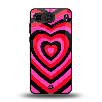y2k black pink hearts aesthetic back phone cover | glass case for oneplus nord 4