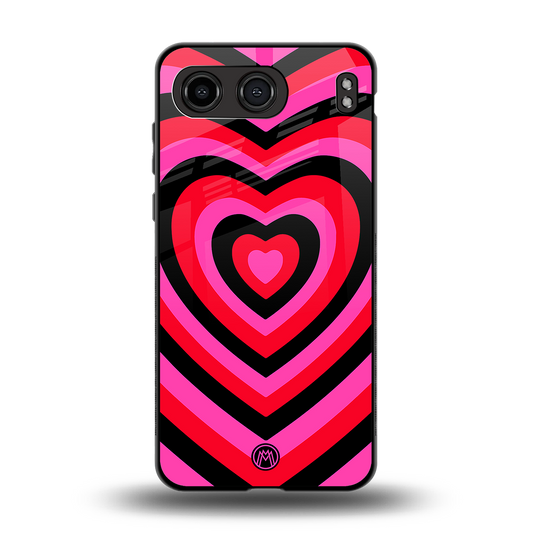 y2k black pink hearts aesthetic back phone cover | glass case for oneplus nord 4