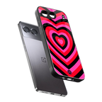 y2k black pink hearts aesthetic back phone cover | glass case for oneplus nord 4
