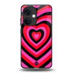 y2k black pink hearts aesthetic back phone cover | glass case for oneplus nord ce 3