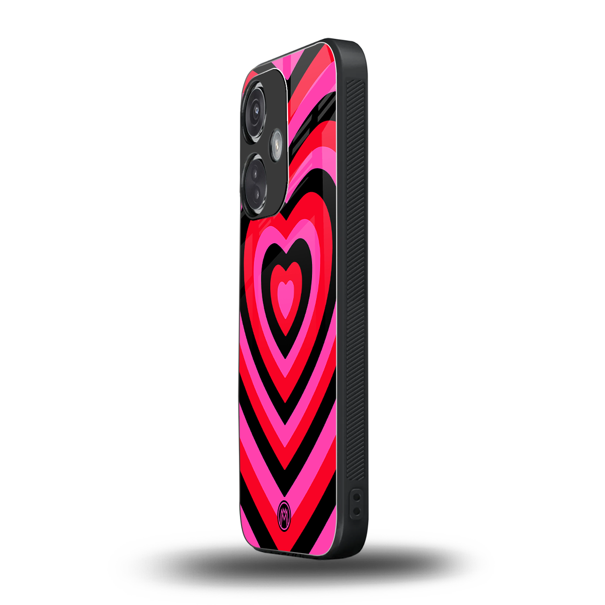 y2k black pink hearts aesthetic back phone cover | glass case for oneplus nord ce 3