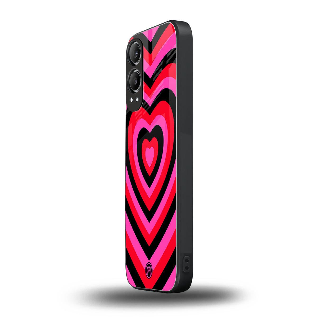 y2k black pink hearts aesthetic back phone cover | glass case for oneplus nord ce 4 lite