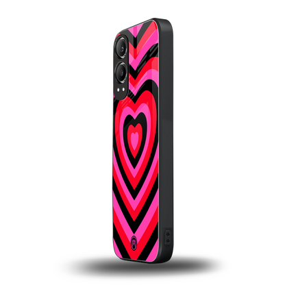 y2k black pink hearts aesthetic back phone cover | glass case for oneplus nord ce 4 lite
