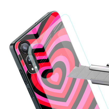 y2k black pink hearts aesthetic back phone cover | glass case for oneplus nord ce 4 lite