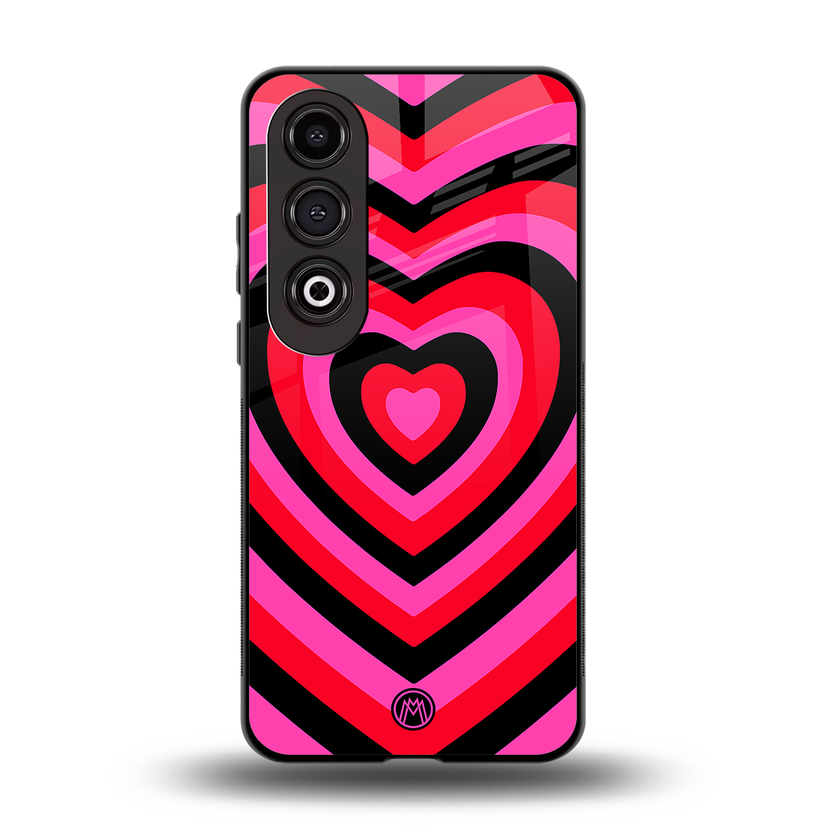 y2k black pink hearts aesthetic back phone cover | glass case for oneplus nord ce 4
