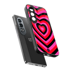y2k black pink hearts aesthetic back phone cover | glass case for oneplus nord ce 4