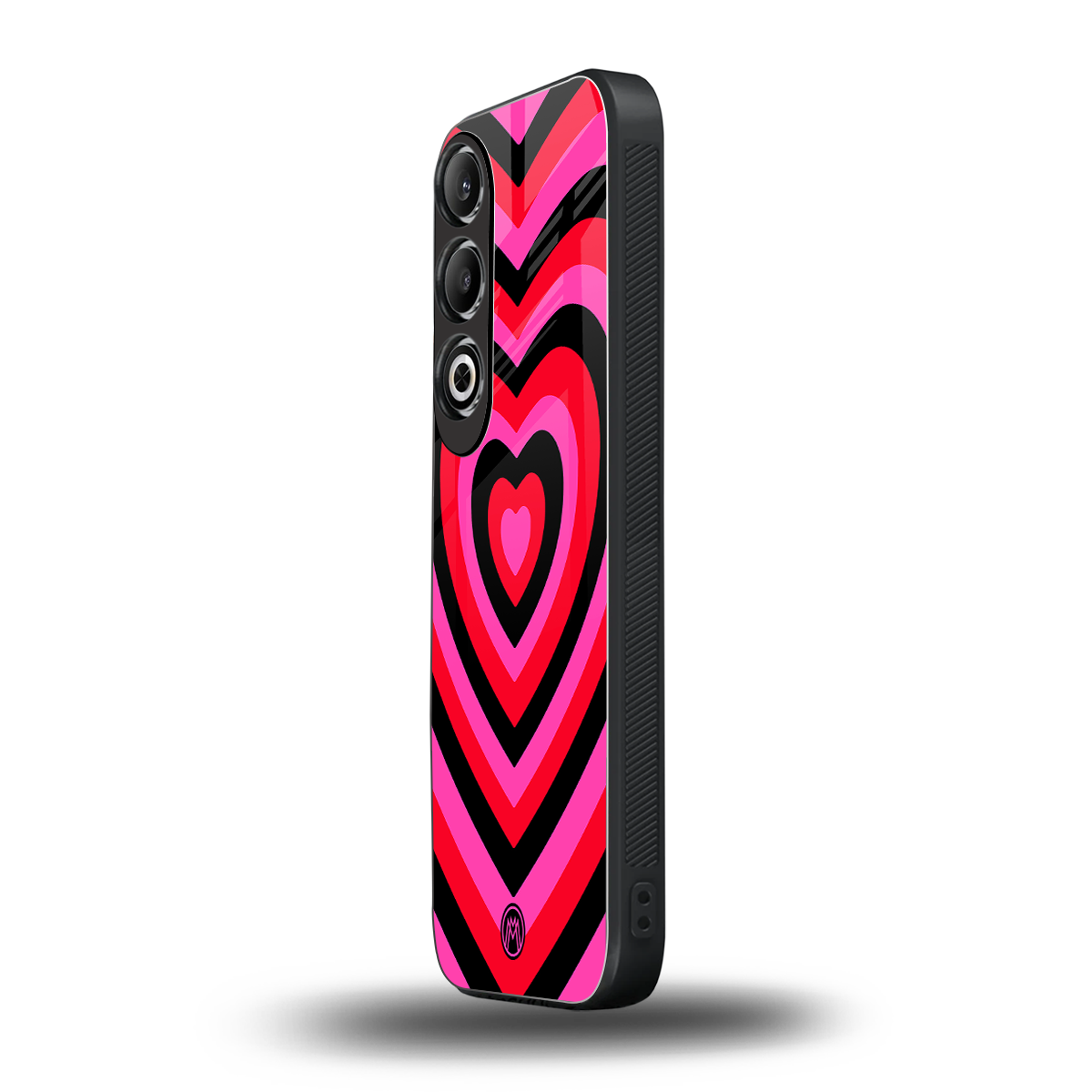 y2k black pink hearts aesthetic back phone cover | glass case for oneplus nord ce 4