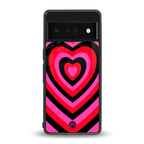 y2k black pink hearts aesthetic back phone cover | glass case for google pixel 6 pro