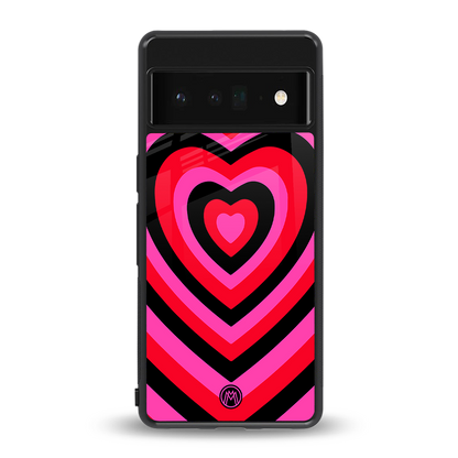 y2k black pink hearts aesthetic back phone cover | glass case for google pixel 6 pro