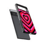 y2k black pink hearts aesthetic back phone cover | glass case for google pixel 6 pro