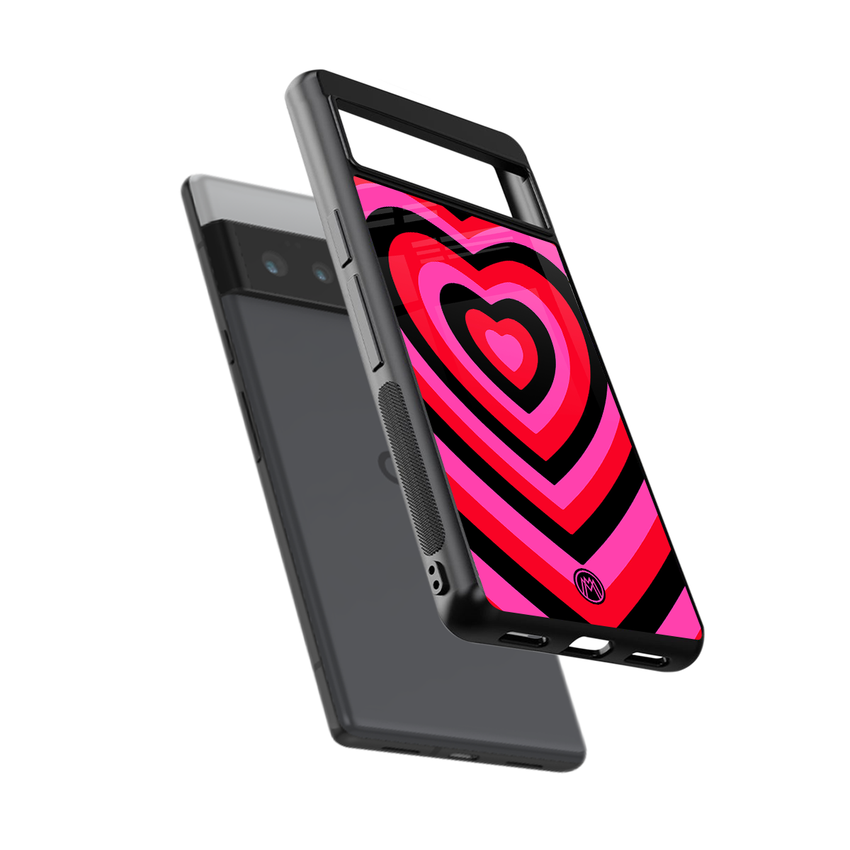y2k black pink hearts aesthetic back phone cover | glass case for google pixel 6 pro
