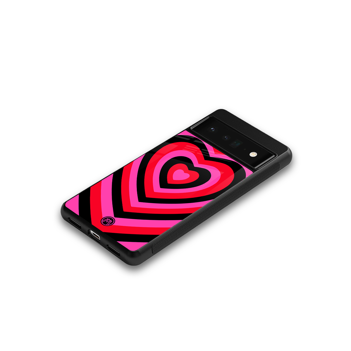 y2k black pink hearts aesthetic back phone cover | glass case for google pixel 6 pro