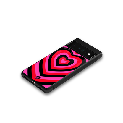 y2k black pink hearts aesthetic back phone cover | glass case for google pixel 6 pro