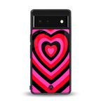y2k black pink hearts aesthetic back phone cover | glass case for Google Pixel 6A