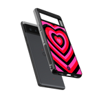 y2k black pink hearts aesthetic back phone cover | glass case for google pixel 6
