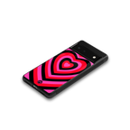 y2k black pink hearts aesthetic back phone cover | glass case for google pixel 6