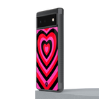 y2k black pink hearts aesthetic back phone cover | glass case for google pixel 6