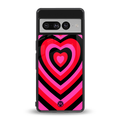 y2k black pink hearts aesthetic back phone cover | glass case for google pixel 7 pro