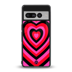 y2k black pink hearts aesthetic back phone cover | glass case for google pixel 7 pro