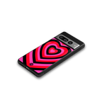 y2k black pink hearts aesthetic back phone cover | glass case for google pixel 7 pro