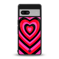 y2k black pink hearts aesthetic back phone cover | glass case for Google Pixel 7