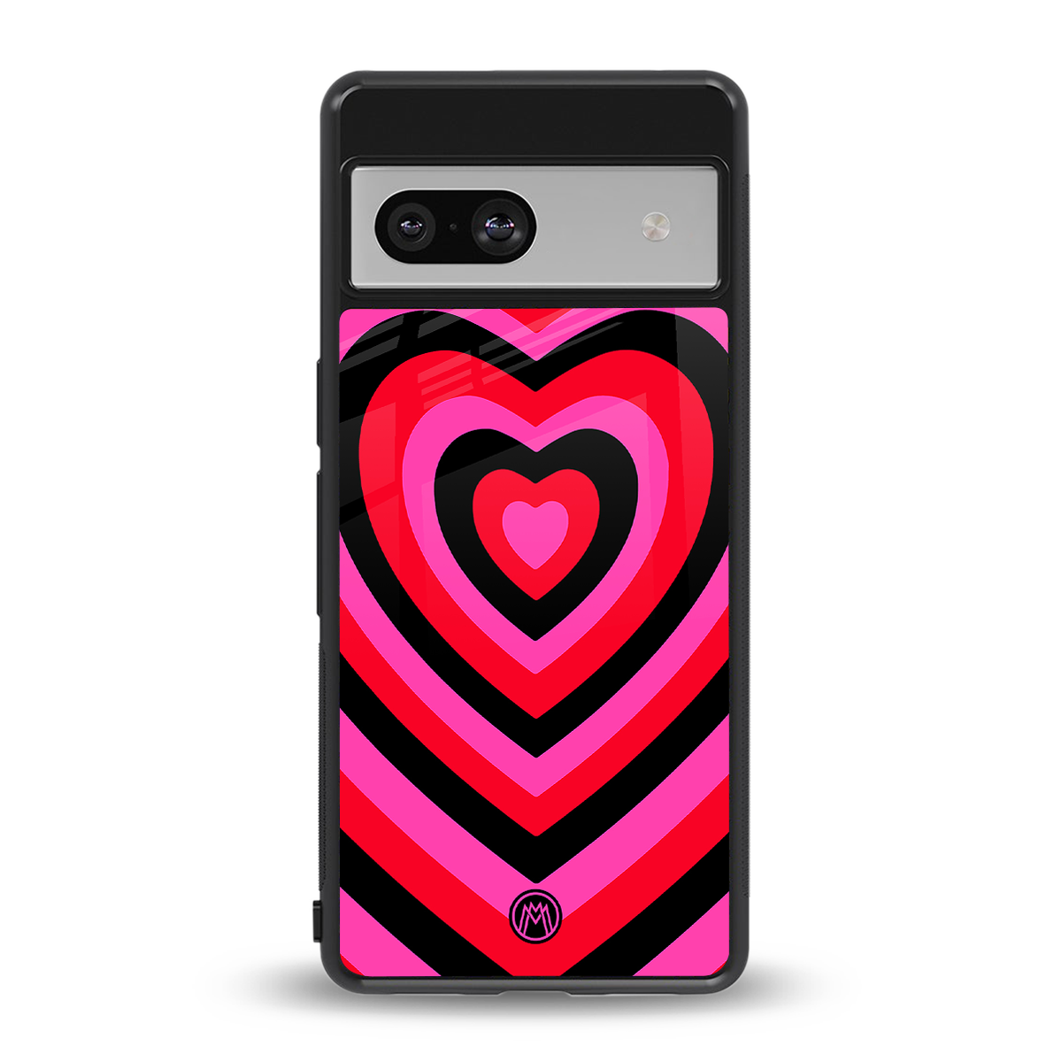 y2k black pink hearts aesthetic back phone cover | glass case for Google Pixel 7