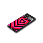 y2k black pink hearts aesthetic back phone cover | glass case for Google Pixel 7