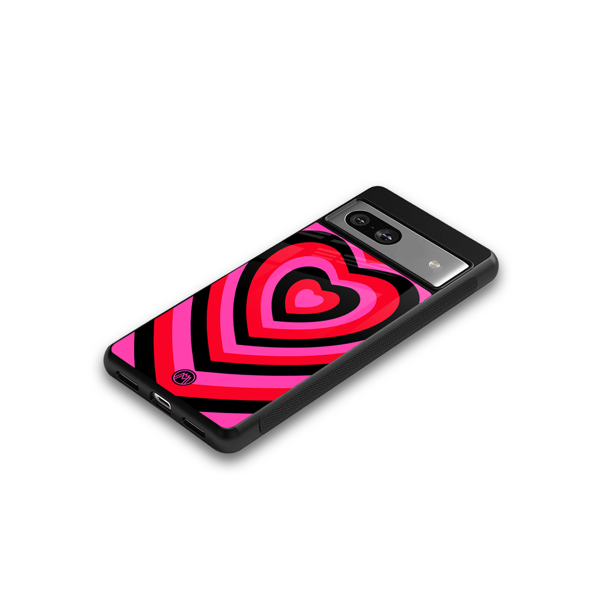 y2k black pink hearts aesthetic back phone cover | glass case for Google Pixel 7