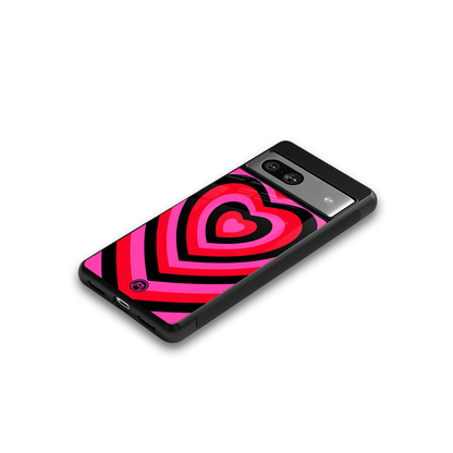 y2k black pink hearts aesthetic back phone cover | glass case for Google Pixel 7