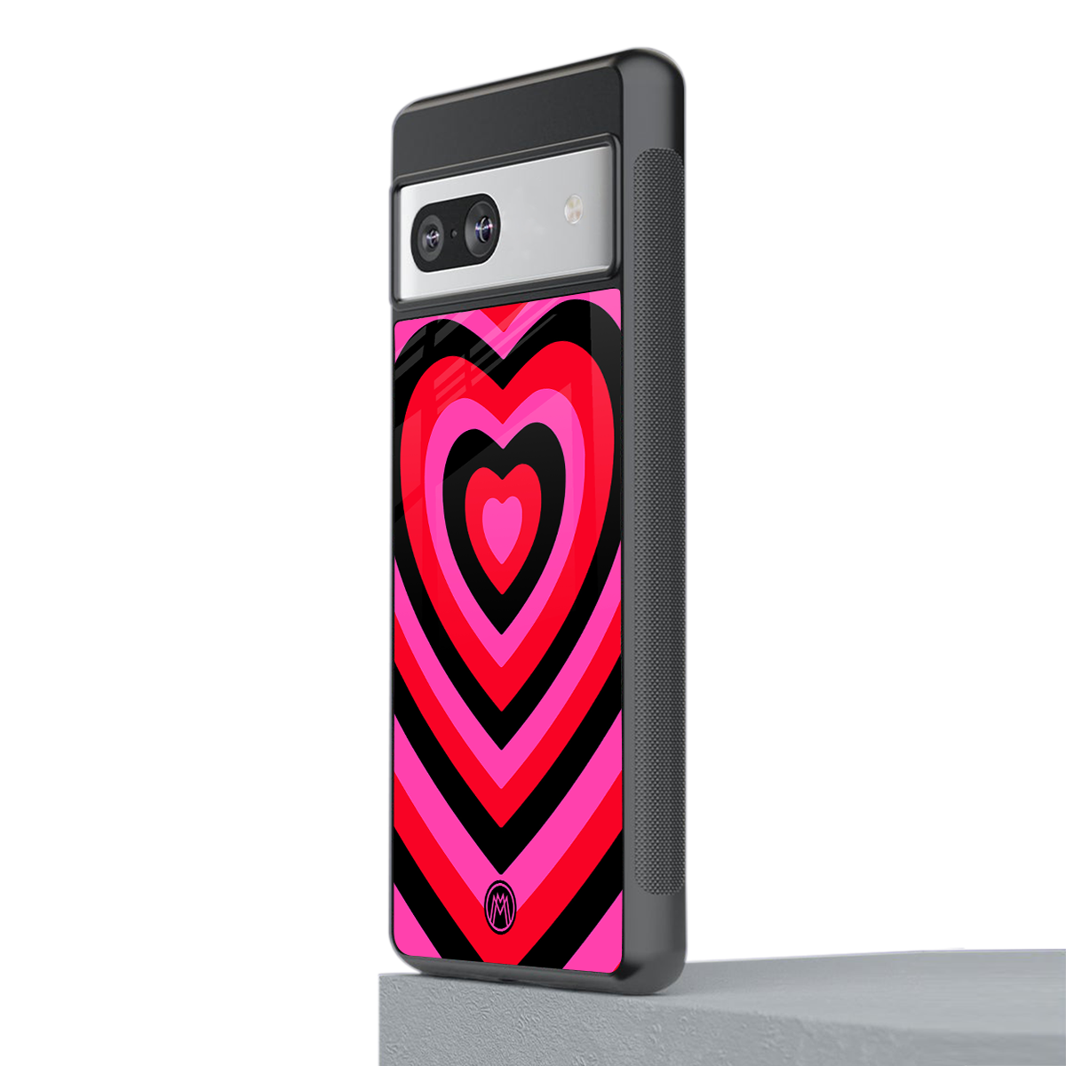 y2k black pink hearts aesthetic back phone cover | glass case for Google Pixel 7