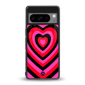 y2k black pink hearts aesthetic back phone cover | glass case for google pixel 8 pro