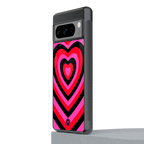 y2k black pink hearts aesthetic back phone cover | glass case for google pixel 8 pro