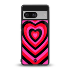 y2k black pink hearts aesthetic back phone cover | glass case for Google Pixel 8