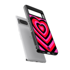 y2k black pink hearts aesthetic back phone cover | glass case for Google Pixel 8