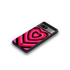 y2k black pink hearts aesthetic back phone cover | glass case for Google Pixel 8