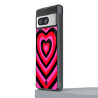 y2k black pink hearts aesthetic back phone cover | glass case for Google Pixel 8