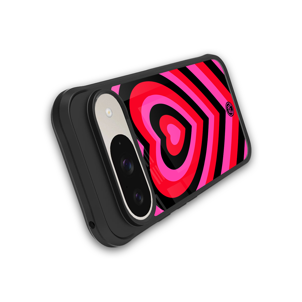 y2k black pink hearts aesthetic back phone cover | glass case for google pixel 9