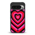 y2k black pink hearts aesthetic back phone cover | glass case for google pixel 9 pro xl