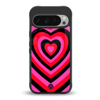 y2k black pink hearts aesthetic back phone cover | glass case for google pixel 9 pro xl