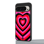 y2k black pink hearts aesthetic back phone cover | glass case for google pixel 9 pro xl