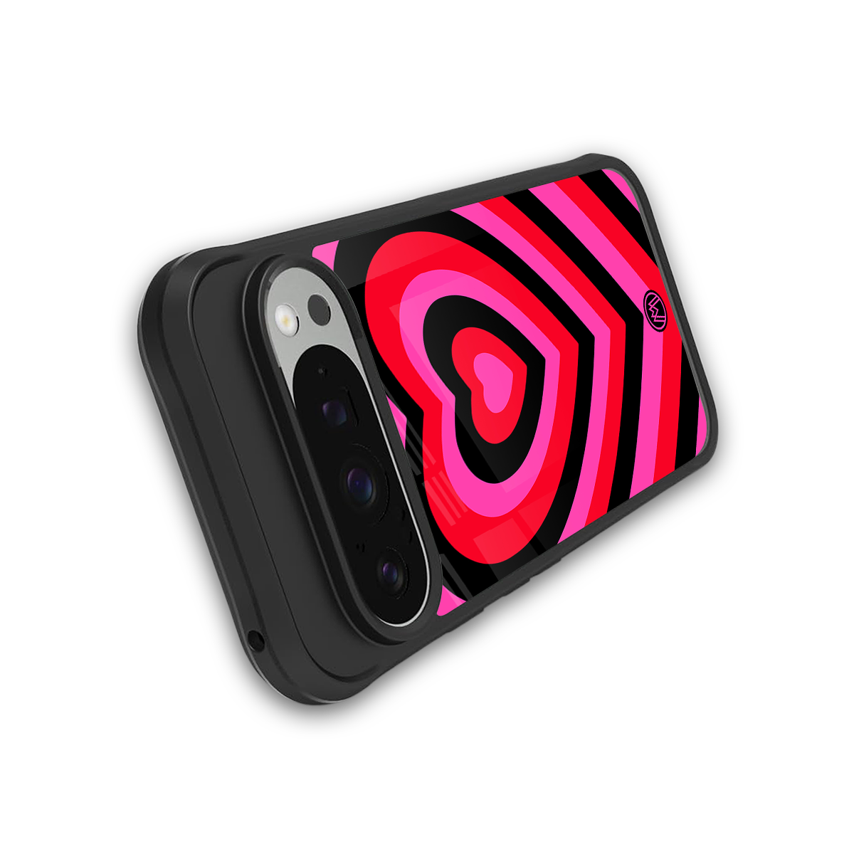 y2k black pink hearts aesthetic back phone cover | glass case for google pixel 9 pro xl