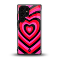y2k black pink hearts aesthetic back phone cover | glass case for samsung galaxy s23 ultra