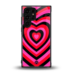 y2k black pink hearts aesthetic back phone cover | glass case for samsung galaxy s23 ultra