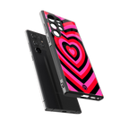 y2k black pink hearts aesthetic back phone cover | glass case for samsung galaxy s23 ultra