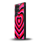 y2k black pink hearts aesthetic back phone cover | glass case for samsung galaxy s23 ultra