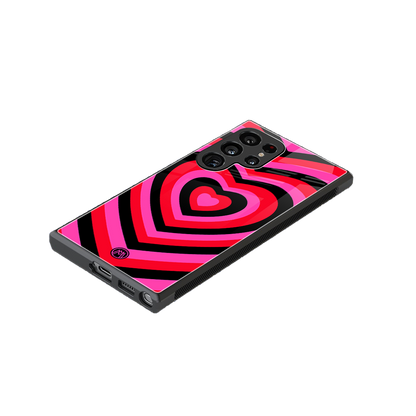 y2k black pink hearts aesthetic back phone cover | glass case for samsung galaxy s24 ultra