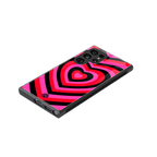 y2k black pink hearts aesthetic back phone cover | glass case for samsung galaxy s23 ultra