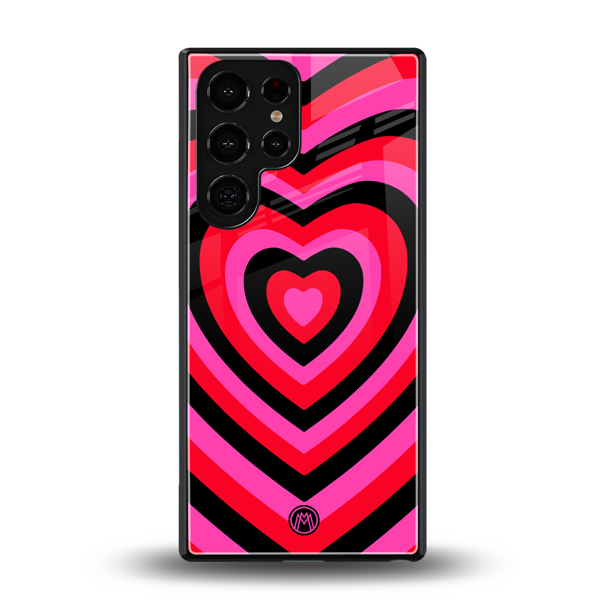 y2k black pink hearts aesthetic back phone cover | glass case for samsung galaxy s25 ultra