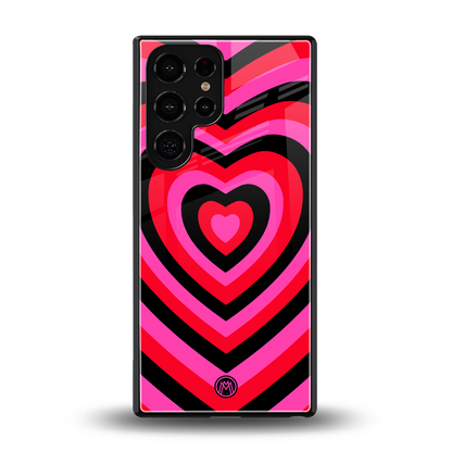 y2k black pink hearts aesthetic back phone cover | glass case for samsung galaxy s25 ultra